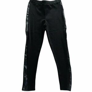 Pinc Premium Girls L Black Pants Faux Leather Stripe & Zipper Accents 1550SS